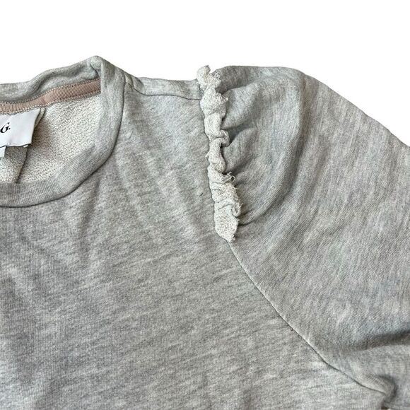 Goop G Label Women's S Puff Elbow Sleeve Sweatshirt Light Gray Demure Girlie - Picture 5 of 8